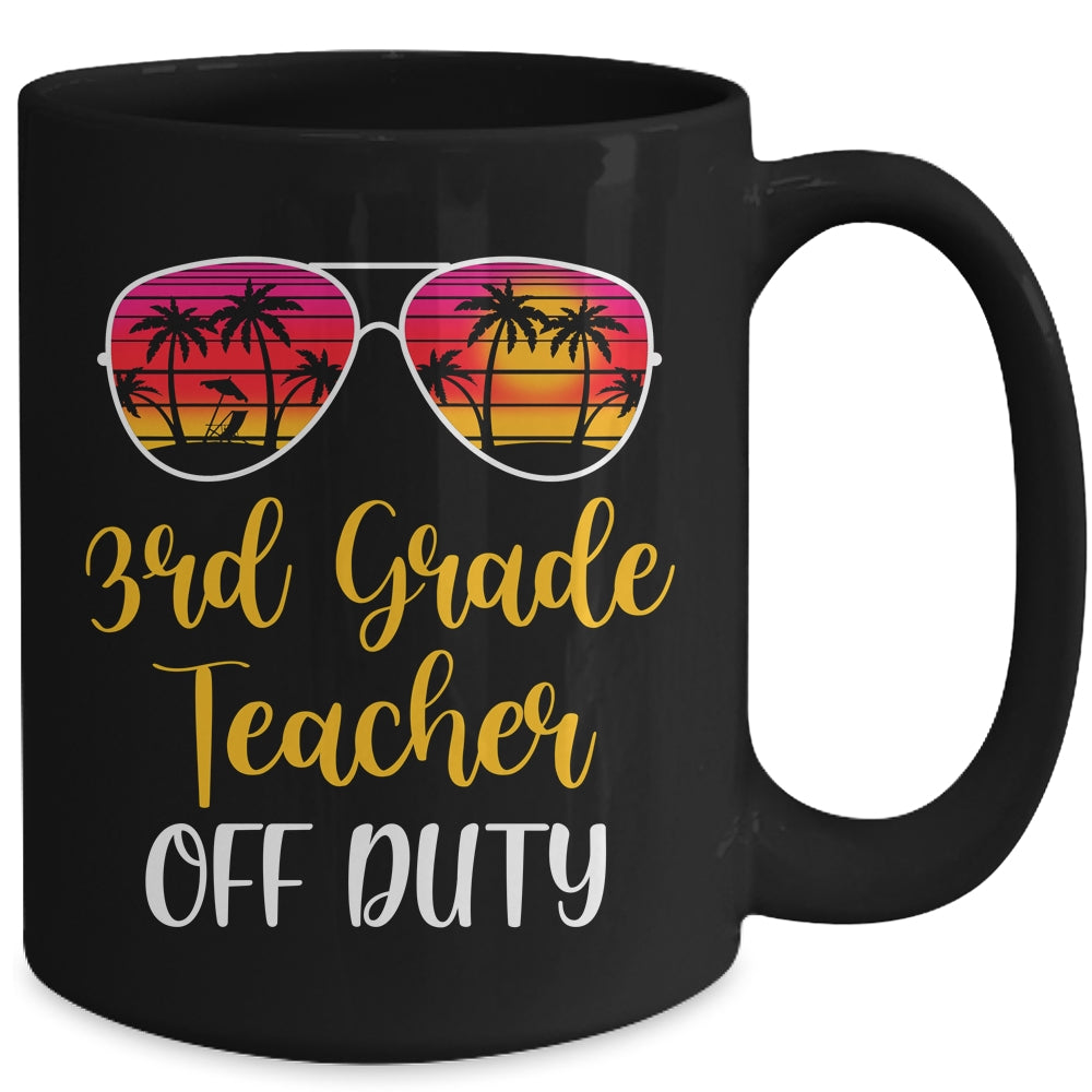3th Grade Teacher Off Duty Sunglasses Beach Sunset Mug Coffee Mug | Teecentury.com