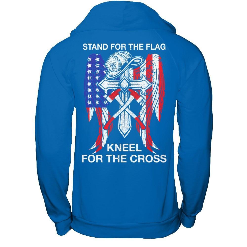 Firefighter Stand For The Flag Kneel For The Cross T-Shirt & Hoodie | Teecentury.com