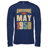 Vintage Retro Awesome Since May 1958 64th Birthday T-Shirt & Hoodie | Teecentury.com