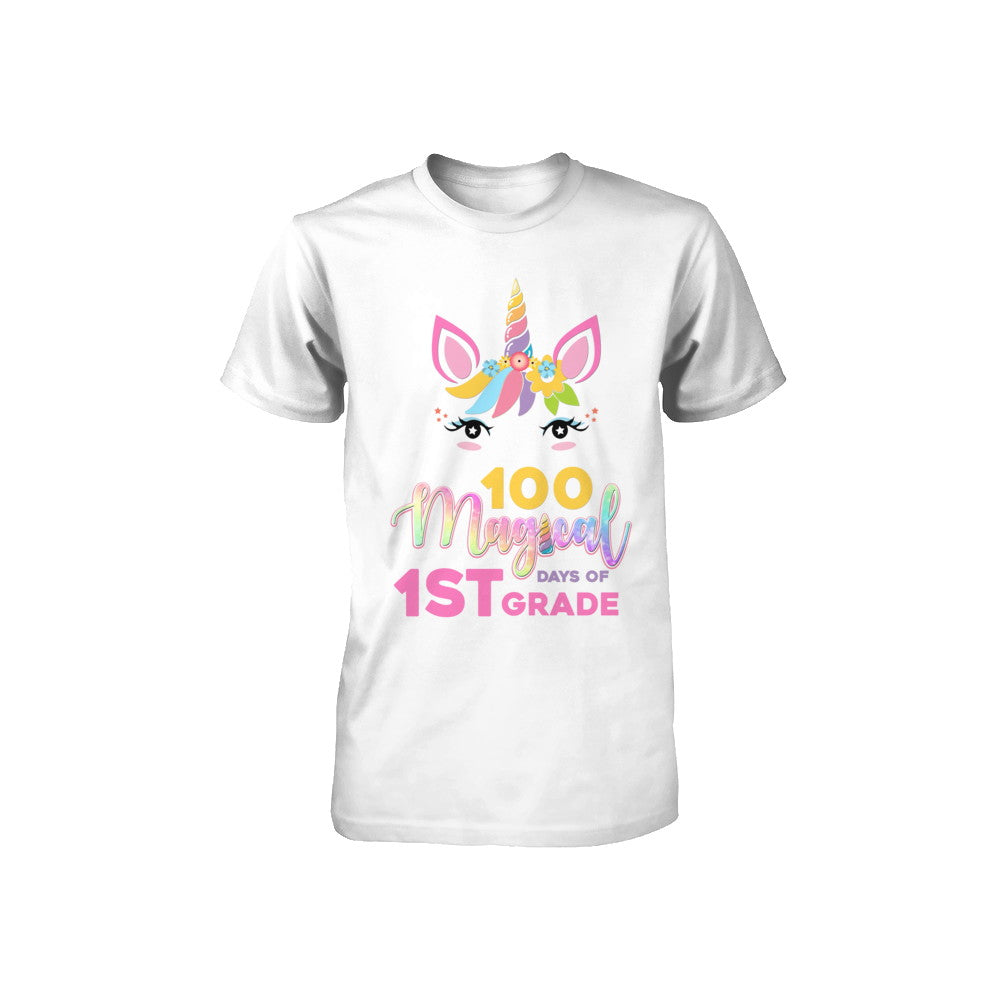 100 Magical Days Of 1St Grade School Unicorn Girl Gift Youth Youth Shirt | Teecentury.com