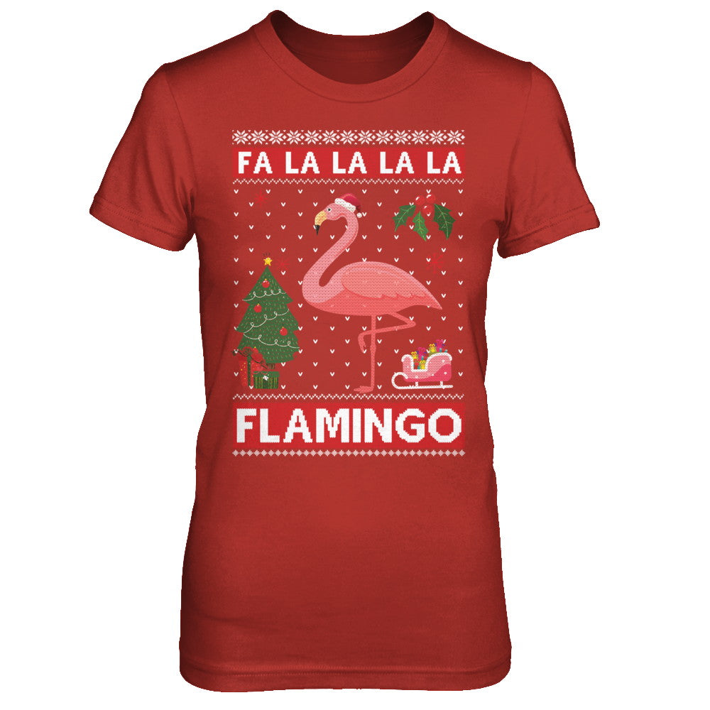 Cute Pink Flamingo Santa Hat Merry Christmas Sweater T-Shirt & Sweatshirt | Teecentury.com