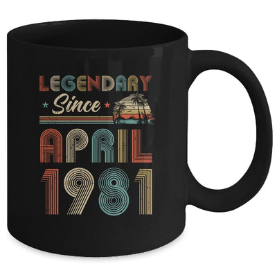 41th Birthday Gift 41 Years Old Legendary Since April 1981 Mug Coffee Mug | Teecentury.com