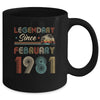 41th Birthday Gift 41 Years Old Legendary Since February 1981 Mug Coffee Mug | Teecentury.com