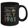 41th Birthday Gift 41 Years Old Legendary Since July 1981 Mug Coffee Mug | Teecentury.com
