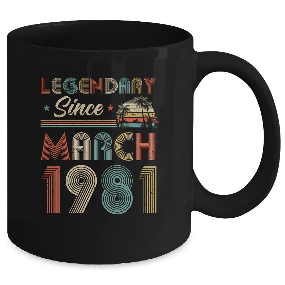 41th Birthday Gift 41 Years Old Legendary Since March 1981 Mug Coffee Mug | Teecentury.com