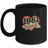 41th Birthday Gifts Classic Retro Heart Vintage 1981 Mug Coffee Mug | Teecentury.com