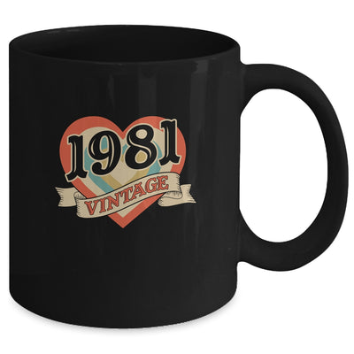 41th Birthday Gifts Classic Retro Heart Vintage 1981 Mug Coffee Mug | Teecentury.com