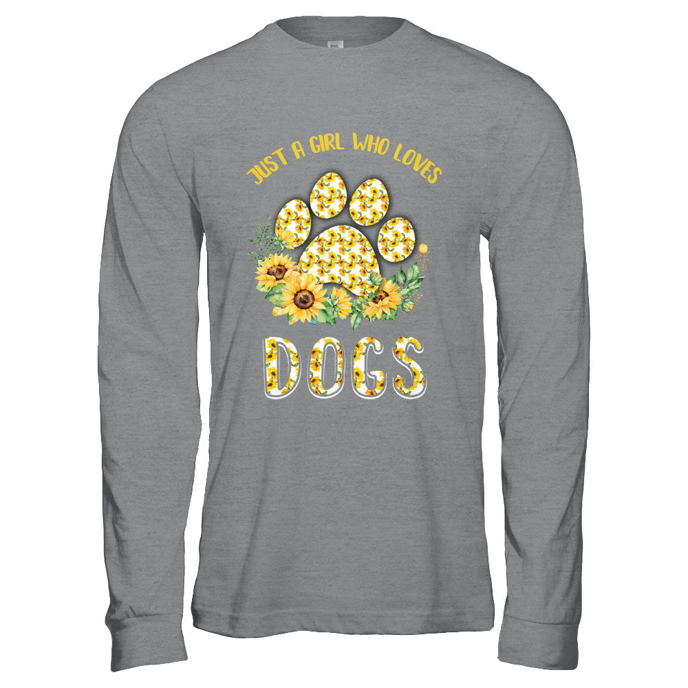 Just A Girl Who Loves Dogs And Sunflowers T-Shirt & Hoodie | Teecentury.com