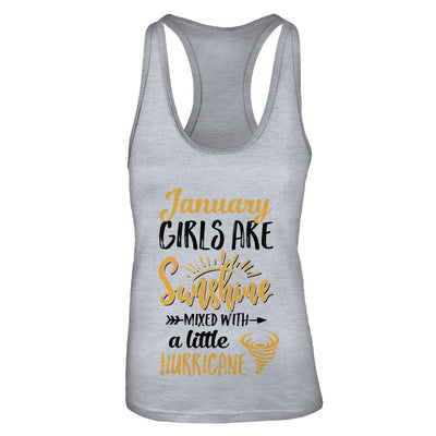 January Girls Sunshine Mixed With A Little Hurricane Birthday T-Shirt & Tank Top | Teecentury.com