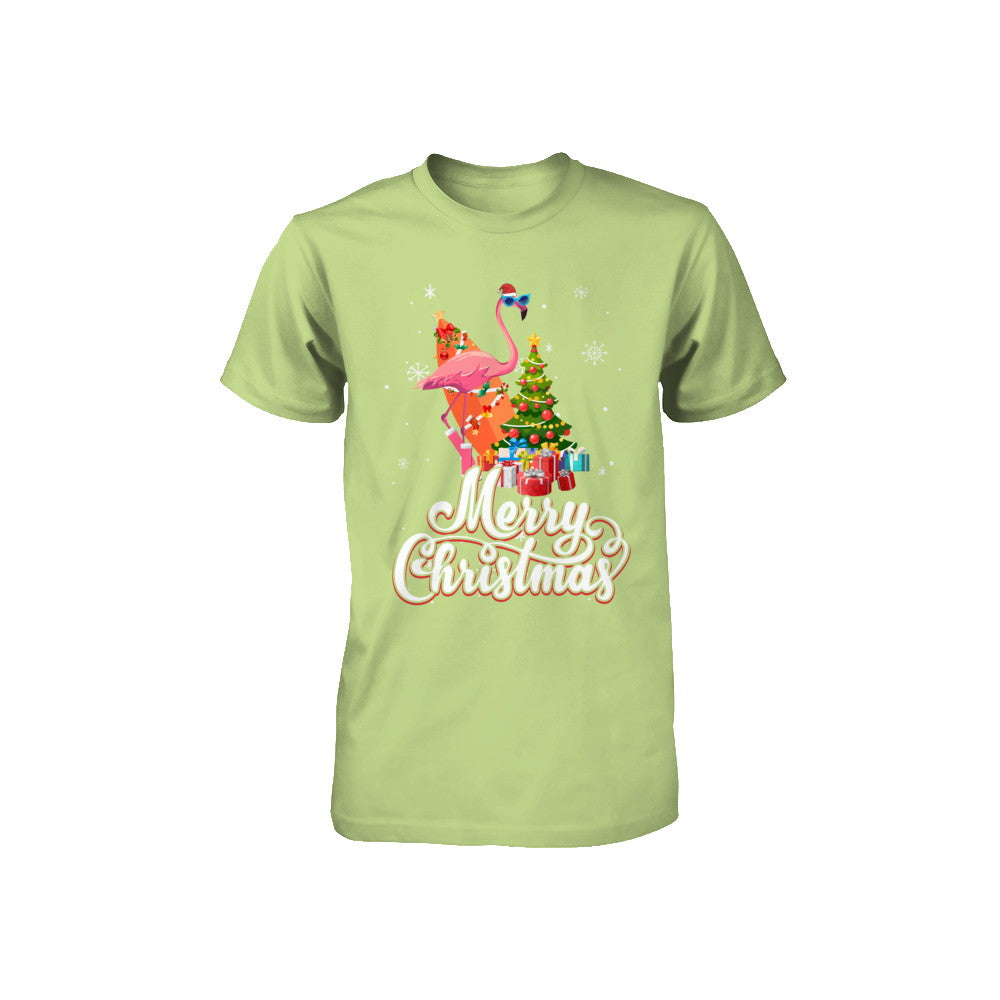 Flamingo Christmas Gift Merry Christmas Flamingo Youth Youth Shirt | Teecentury.com
