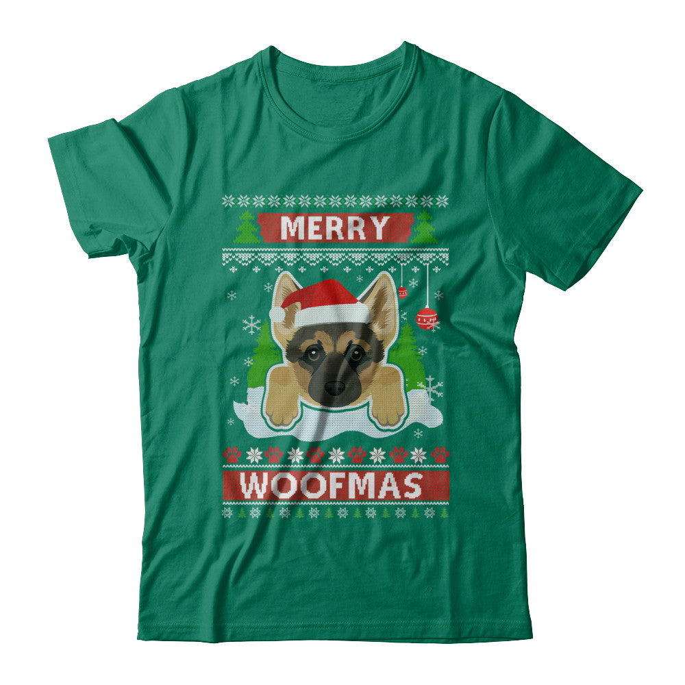 German Shepherd Merry Woofmas Ugly Christmas Sweater T-Shirt & Sweatshirt | Teecentury.com