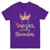 Cute Unicorns Are Born In November Birthday Gift Youth Youth Shirt | Teecentury.com