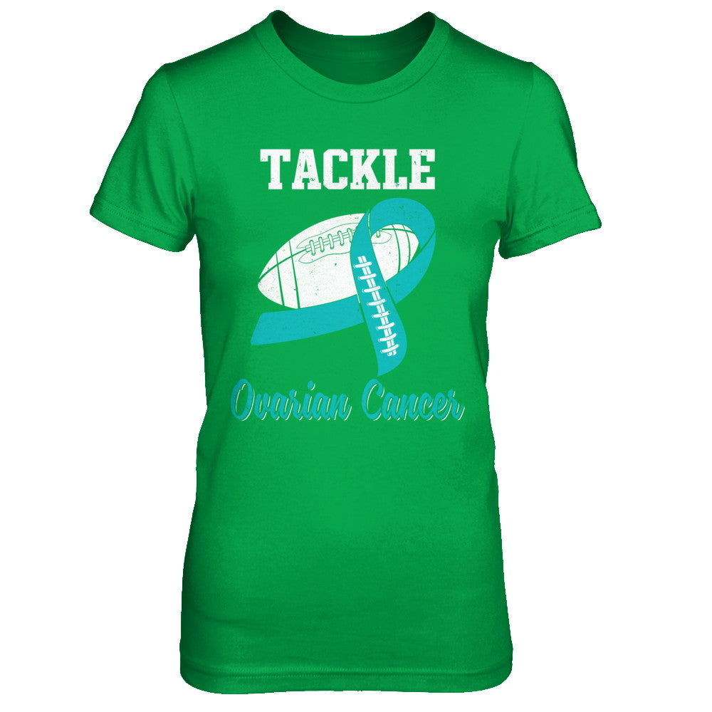 Football Survivor Tackle Teal Ovarian Cancer Awareness T-Shirt & Hoodie | Teecentury.com