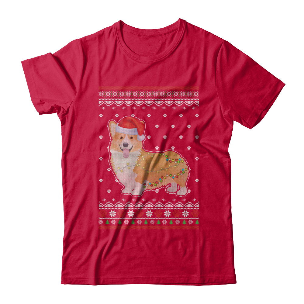 Corgi Christmas Ugly Sweater Lights Dog Xmas Gift T-Shirt & Sweatshirt | Teecentury.com