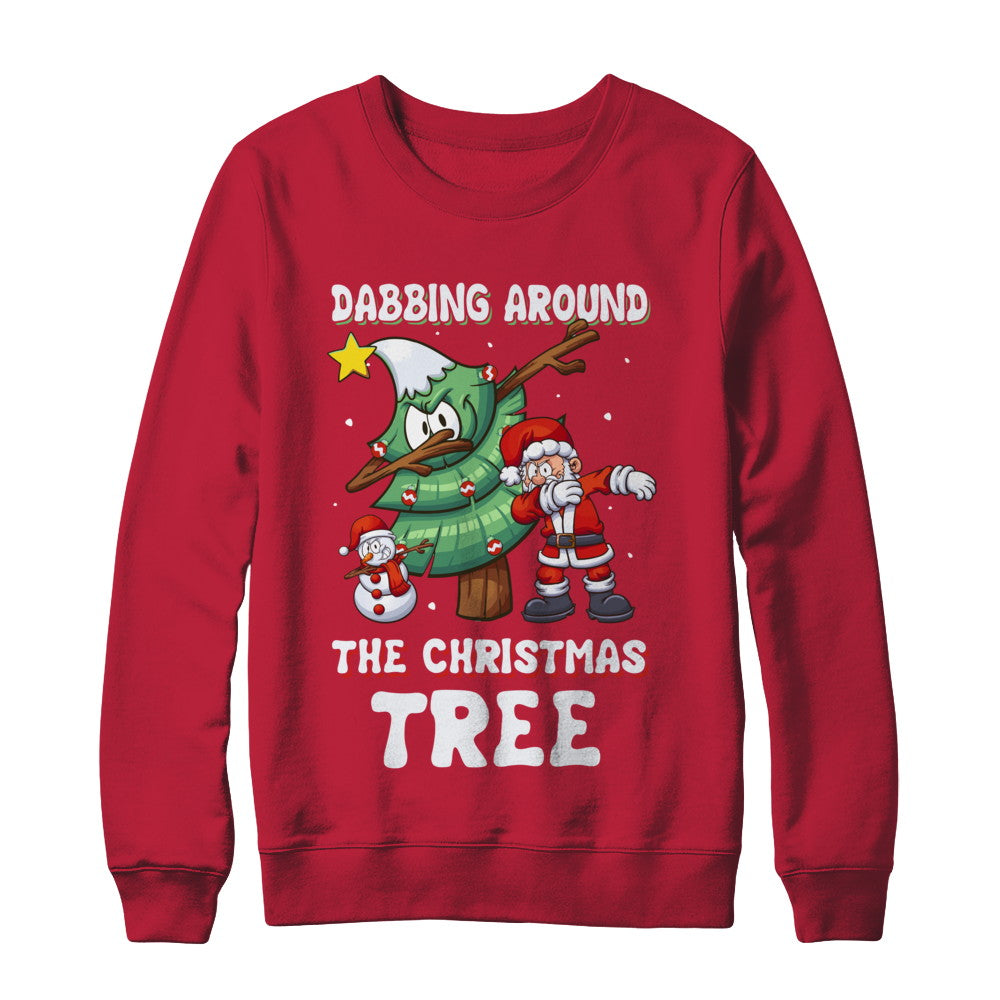 Dabbing Santa Around Christmas Tree T-Shirt & Sweatshirt | Teecentury.com