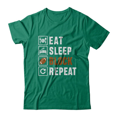 Funny Eat Sleep Block Repeat Football Gifts T-Shirt & Hoodie | Teecentury.com