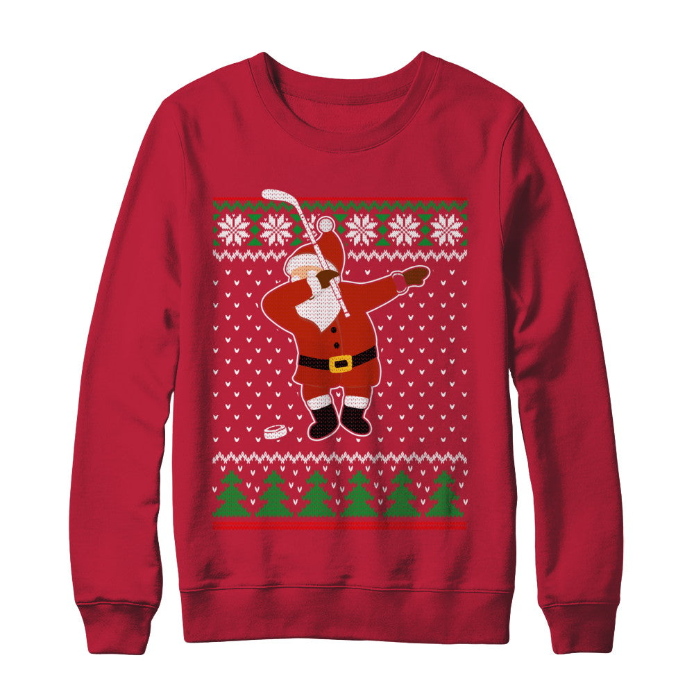 Dabbing Santa Hockey Ugly Sweater Christmas T-Shirt & Sweatshirt | Teecentury.com