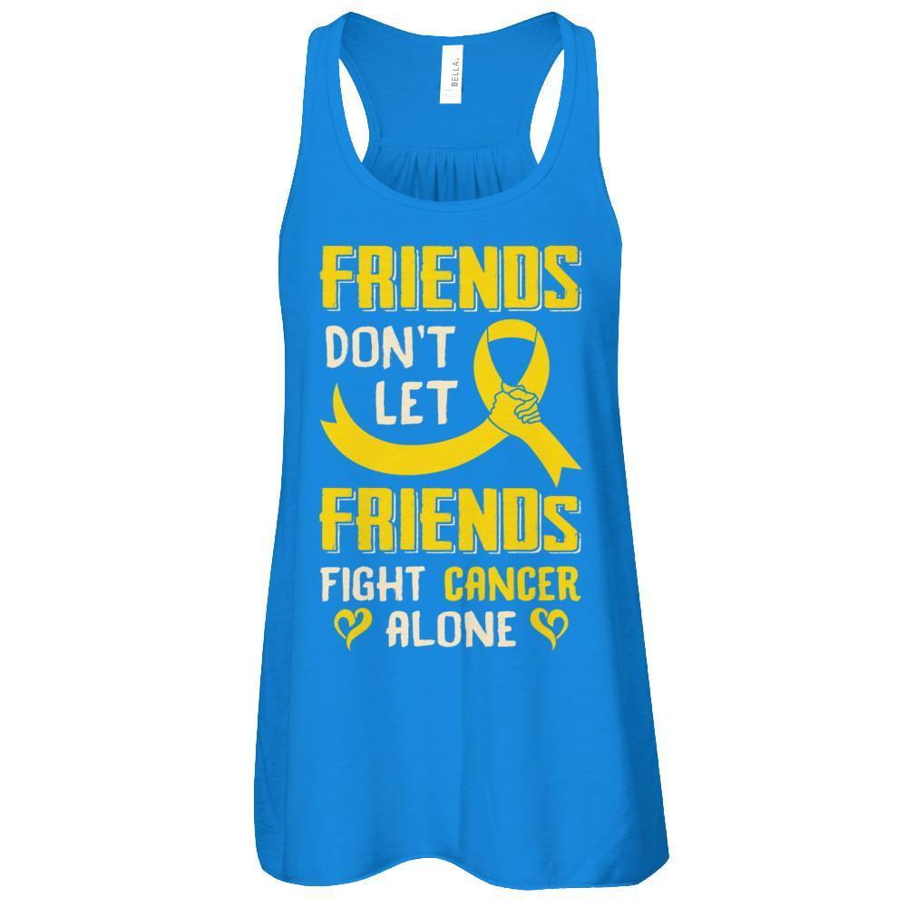 Friends Don't Let Friends Fight Cancer Alone Gold Yellow Awareness T-Shirt & Tank Top | Teecentury.com