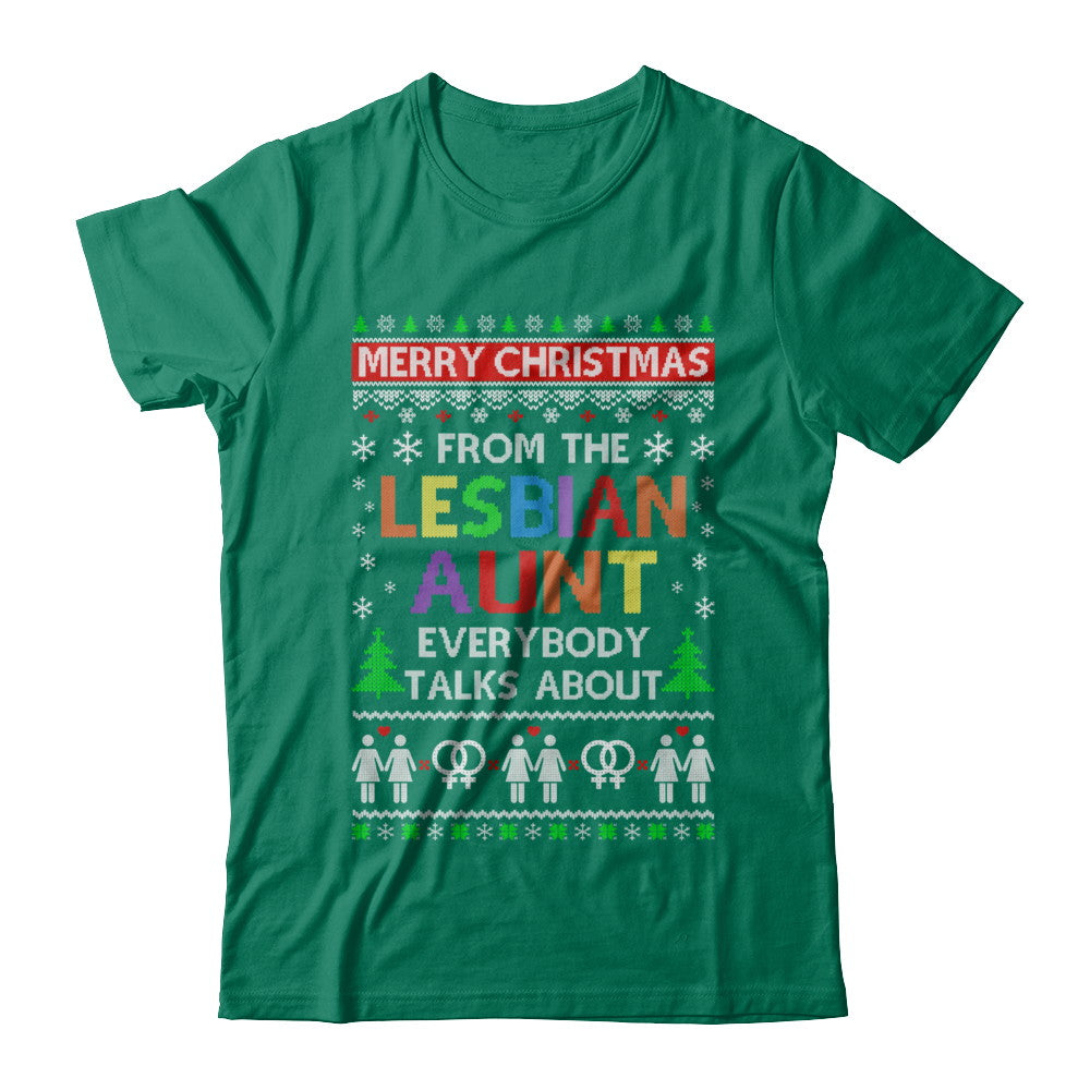 LGBT Merry Christmas From Lesbian Aunt Ugly Christmas Sweater T-Shirt & Sweatshirt | Teecentury.com
