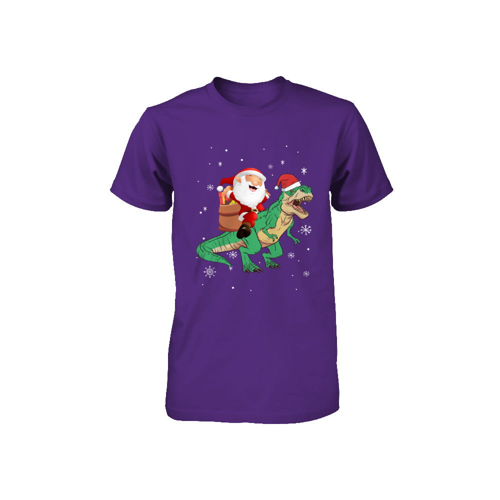 Christmas Santa Kids Dinosaur T-Rex For Boys Kids Youth Youth Shirt | Teecentury.com