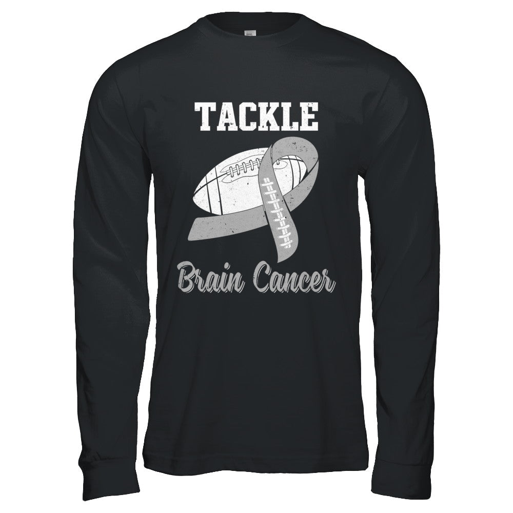 Football Survivor Tackle Gray Brain Cancer Awareness T-Shirt & Hoodie | Teecentury.com