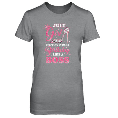 July Girl Stepping into my birthday like a boss Gift T-Shirt & Tank Top | Teecentury.com