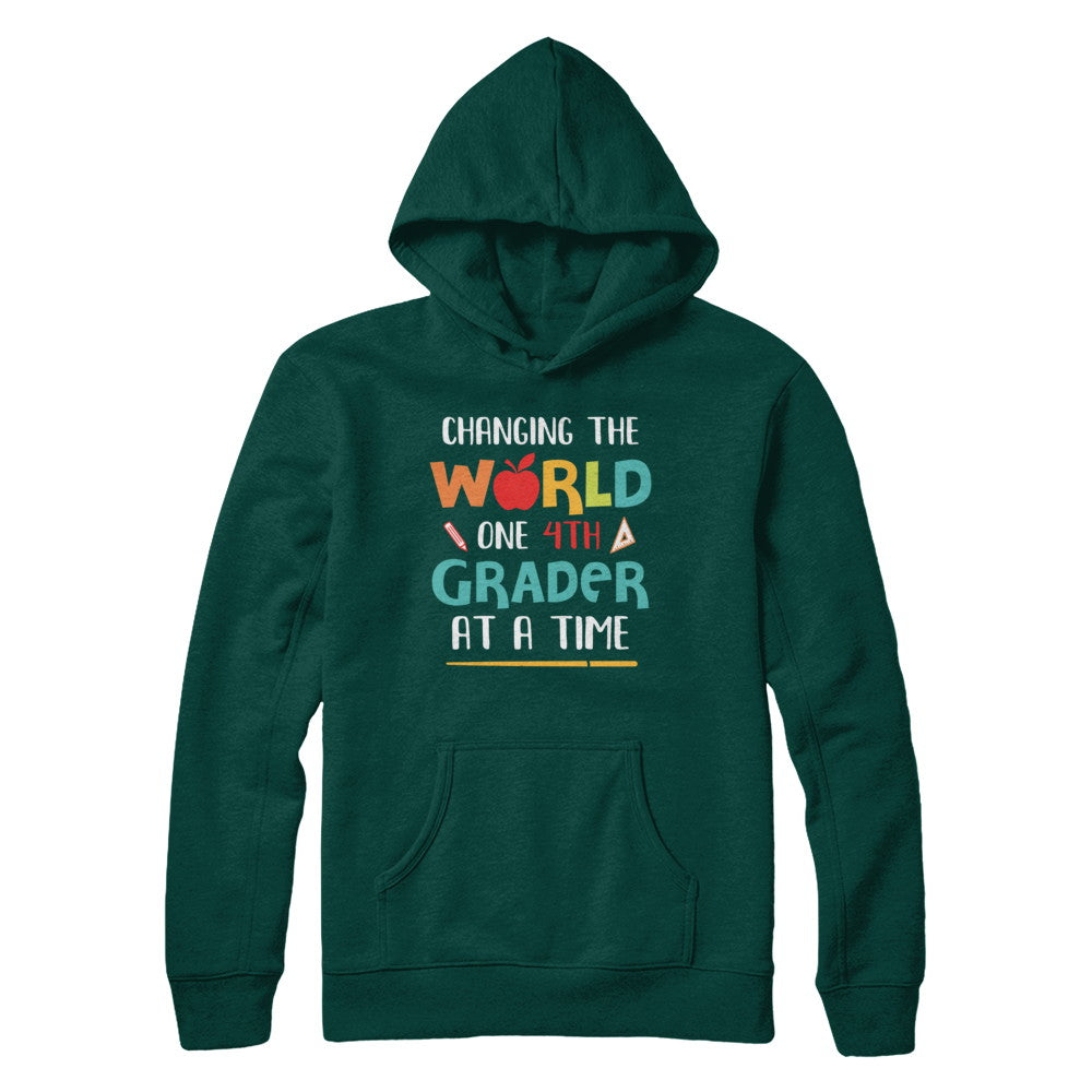 Changing The World One 4th Grader Back To School Teacher T-Shirt & Hoodie | Teecentury.com