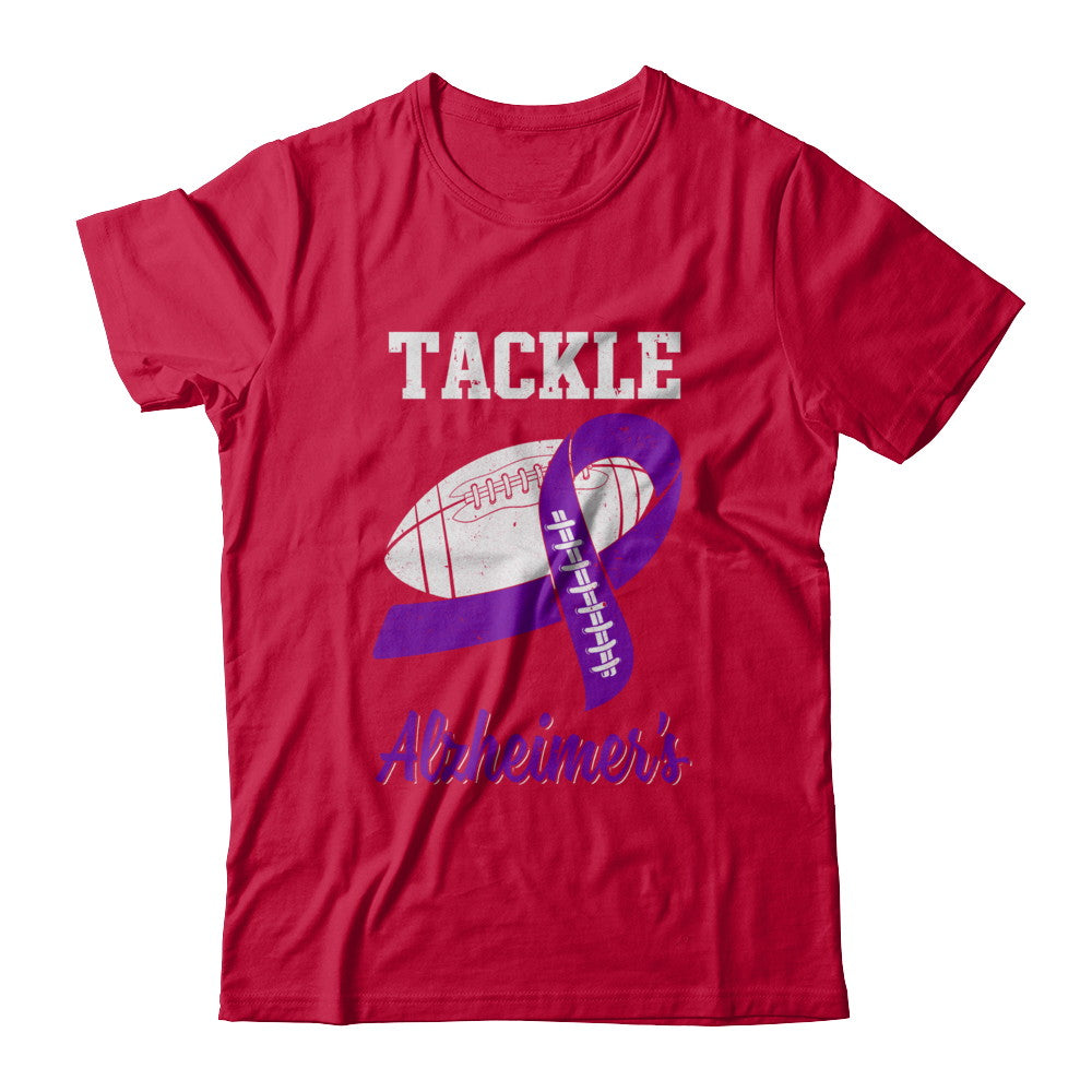 Football Survivor Tackle Purple Alzheimer's Awareness T-Shirt & Hoodie | Teecentury.com