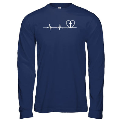 Christian Cross Heartbeat God Jesus T-Shirt & Hoodie | Teecentury.com
