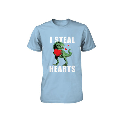 I Steal Hearts Funny Valentines Day Dinosaur T-Rex Boys Youth Youth Shirt | Teecentury.com