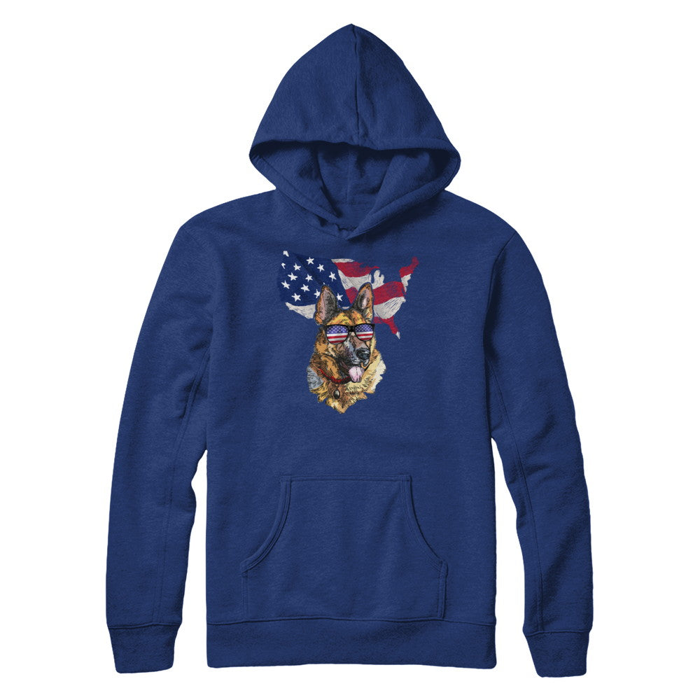 Funny Patriot German Shepherd Dog 4Th Of July American Flag T-Shirt & Hoodie | Teecentury.com