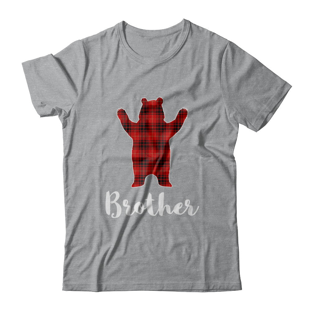 Red Brother Bear Buffalo Plaid Family Christmas Pajamas T-Shirt & Sweatshirt | Teecentury.com