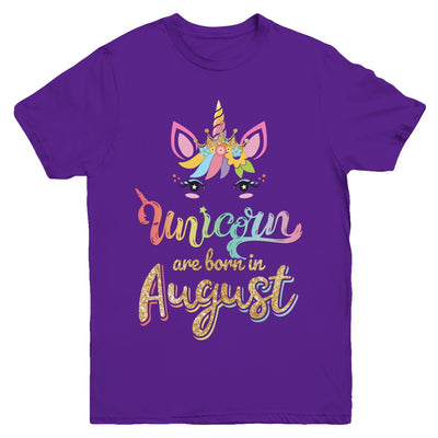 Cute Unicorns Are Born In August Birthday Gift Youth Youth Shirt | Teecentury.com