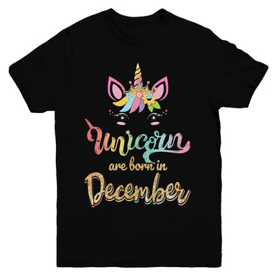 Cute Unicorns Are Born In December Birthday Gift Youth Youth Shirt | Teecentury.com