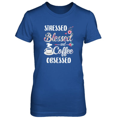 Stressed Blessed And Coffee Obsessed T-Shirt & Tank Top | Teecentury.com