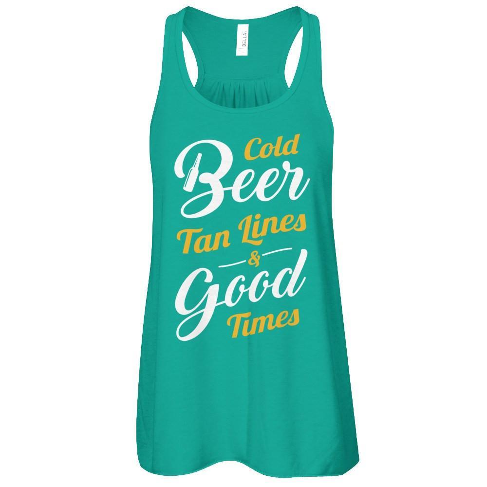 Cold Beer Tan Lines And Good Times T-Shirt & Tank Top | Teecentury.com
