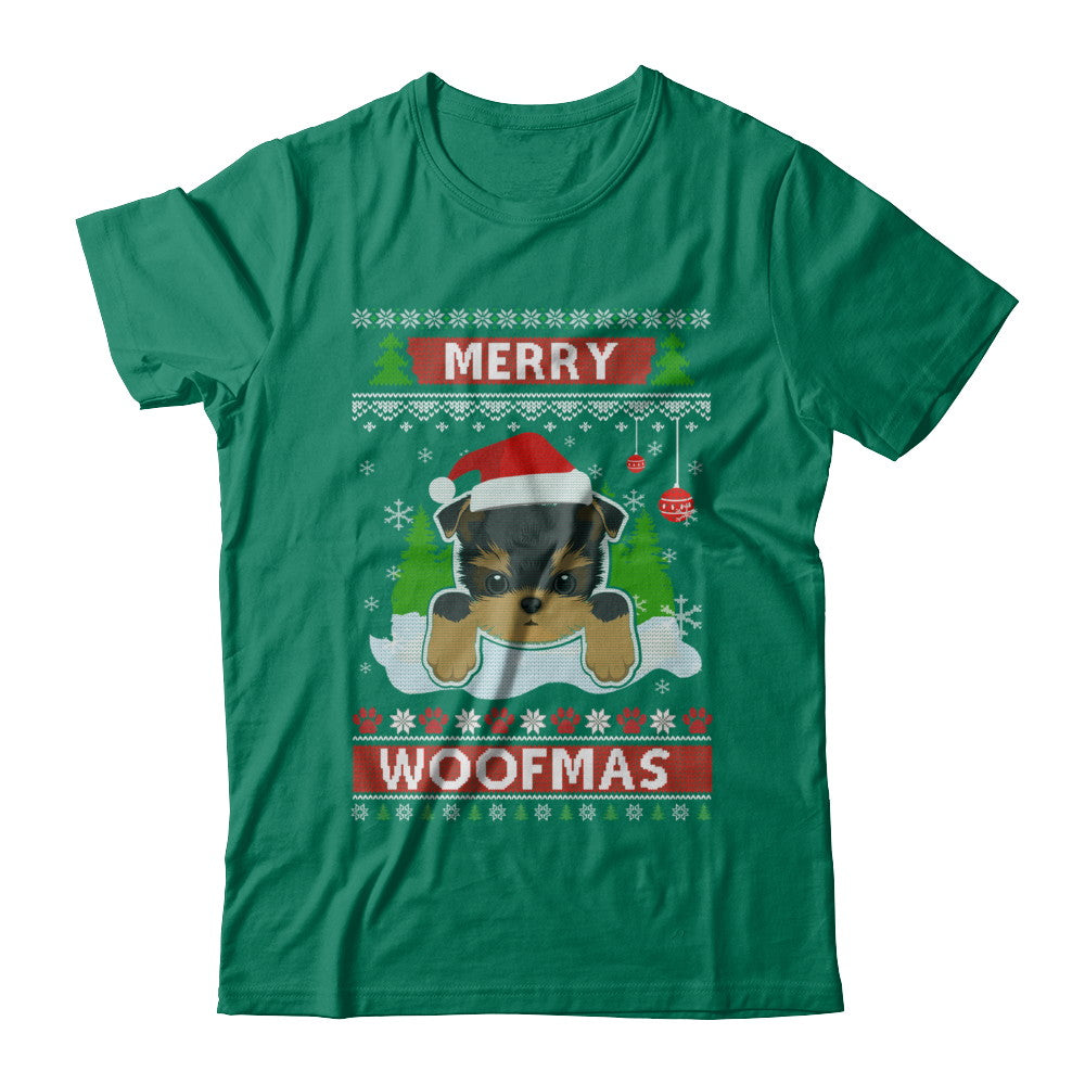 Yorkie Merry Woofmas Ugly Christmas Sweater T-Shirt & Sweatshirt | Teecentury.com