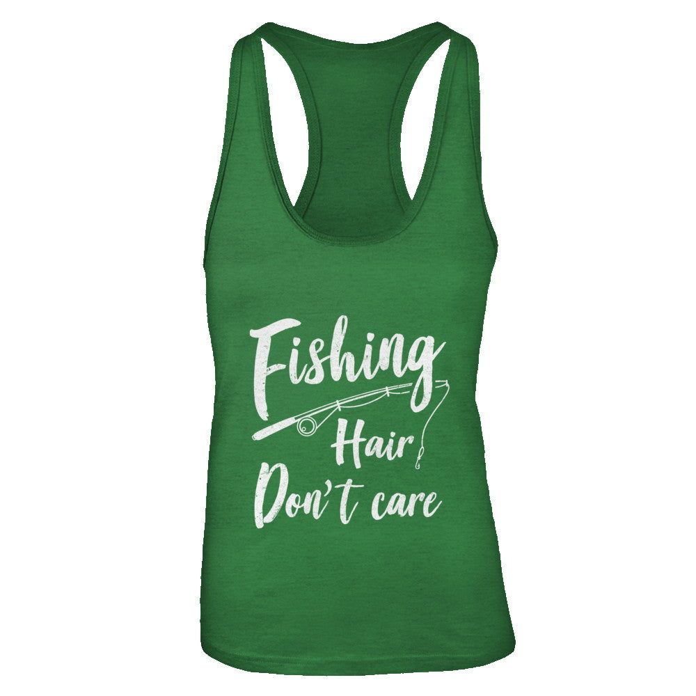 Fishing Hair Don't Care Gift T-shirts Women's Tank Tops Black/XS