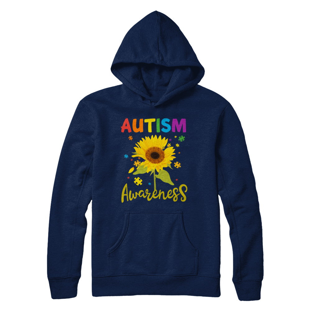 Autism Awareness Puzzle Sunflower T-Shirt & Hoodie | Teecentury.com