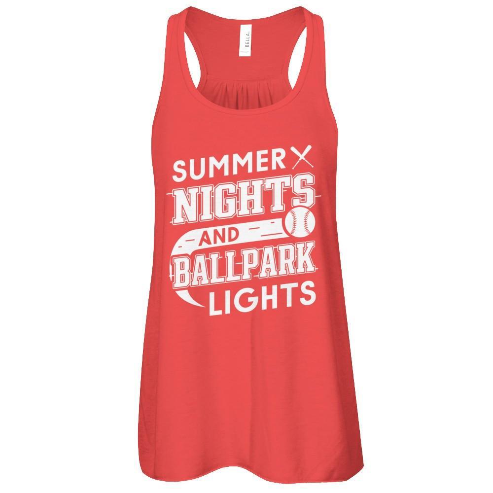 Summer Nights Ballpark Lights Baseballs T-Shirt & Hoodie | Teecentury.com