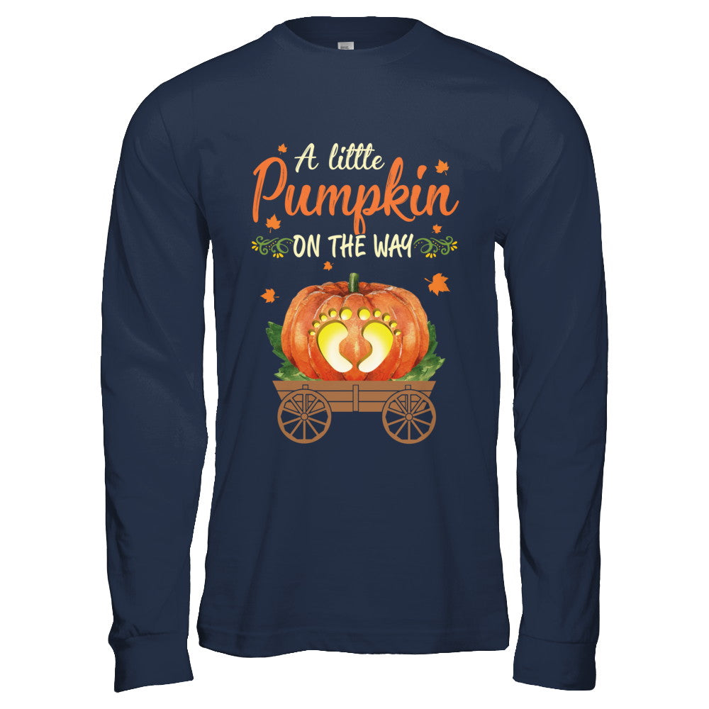 Funny Little Pumpkin On The Way Pregnant Halloween T-Shirt & Hoodie | Teecentury.com