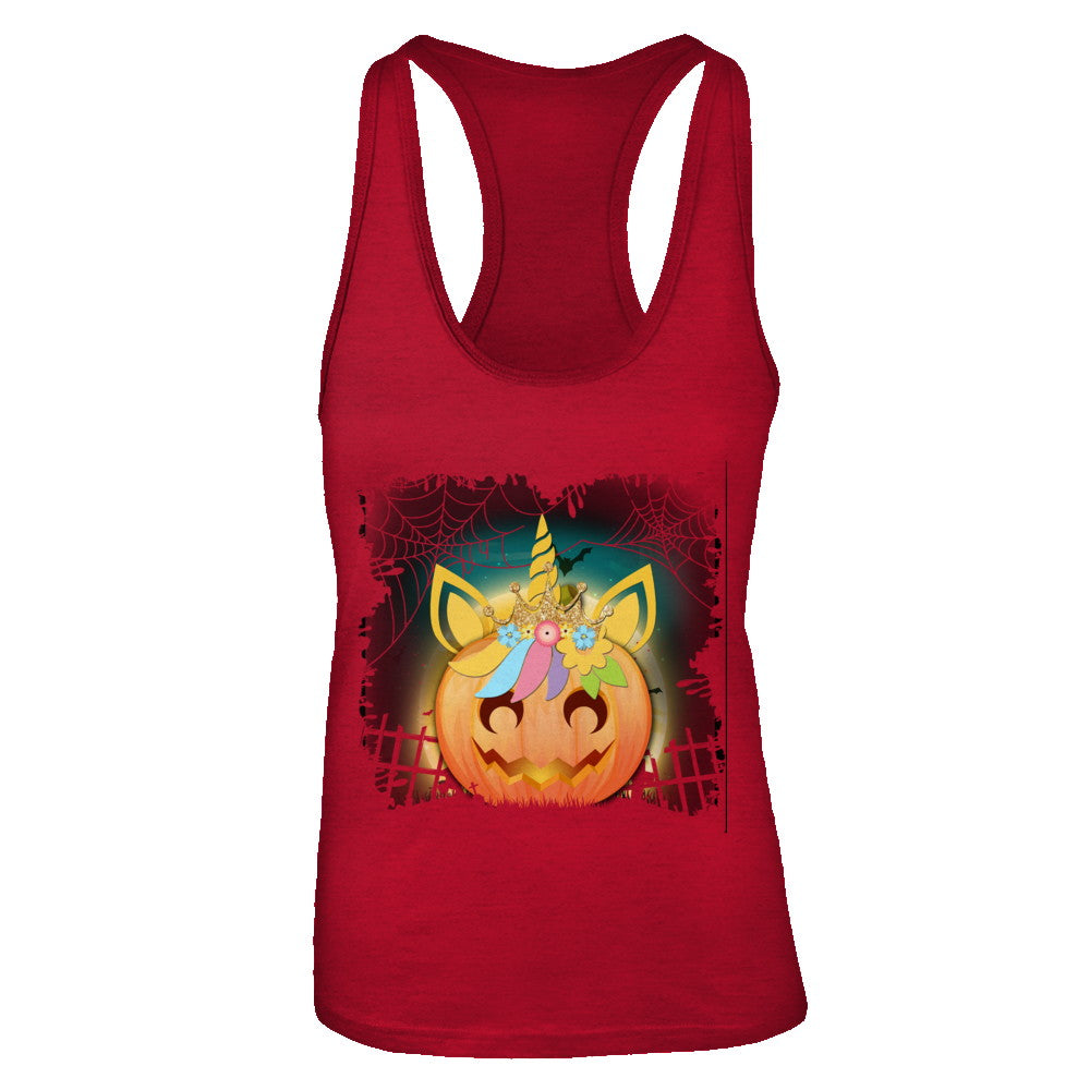 Kids Girls Unicorn Pumpkin Queen Halloween T-Shirt & Tank Top | Teecentury.com