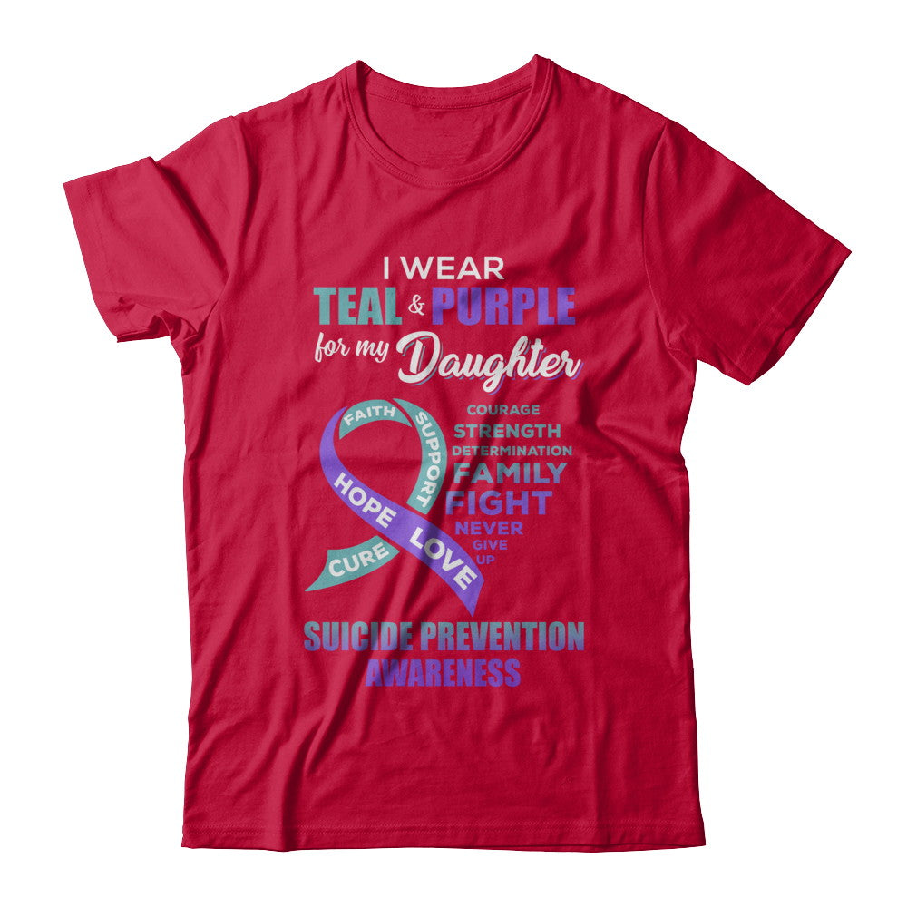 Suicide Prevention I Wear Teal Purple For My Daughter T-Shirt & Hoodie | Teecentury.com