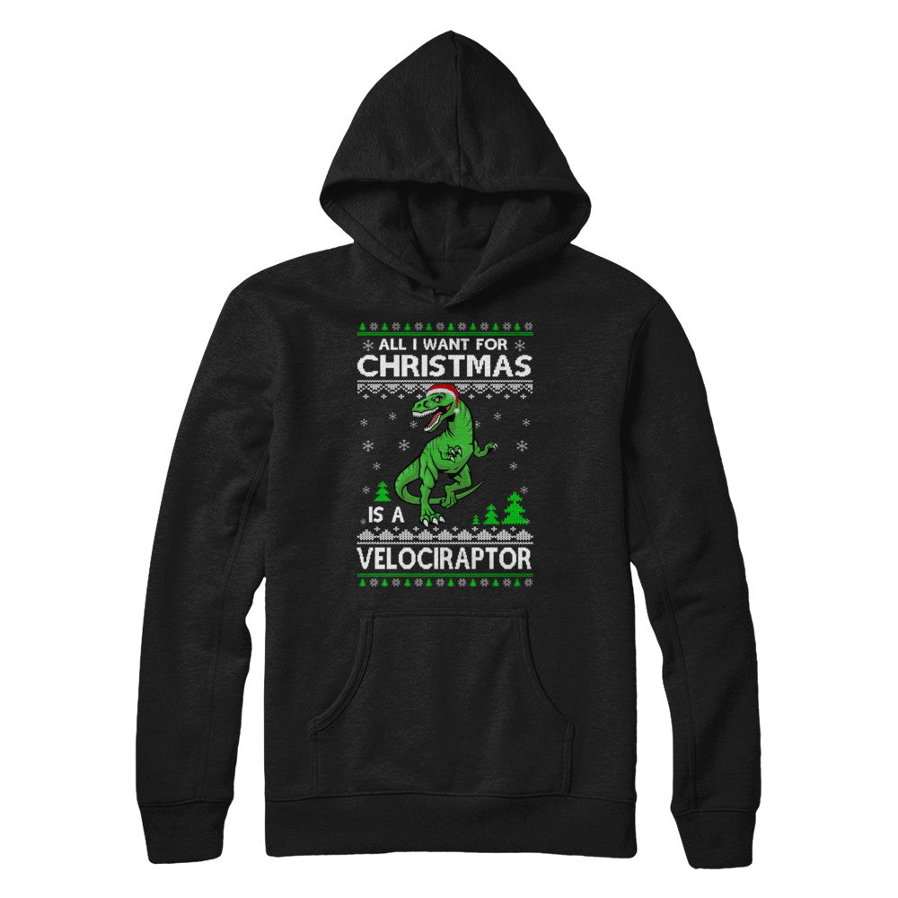 Funny Velociraptor Dinosaur Christmas Ugly Sweater T-Shirt & Sweatshirt | Teecentury.com