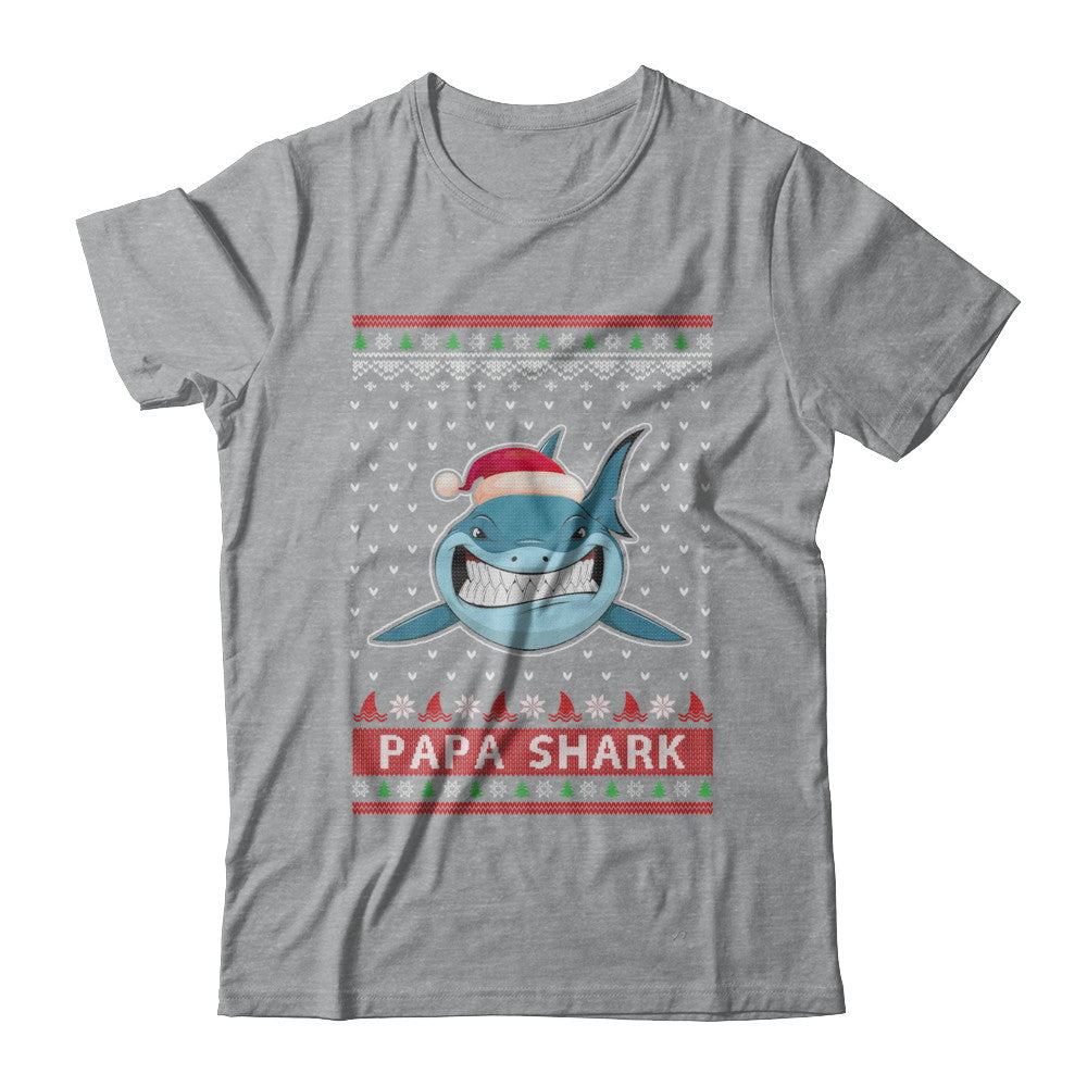 Santa Hat Papa Shark Ugly Christmas Sweater T-Shirt & Sweatshirt | Teecentury.com