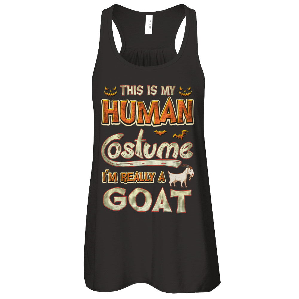 Goat Halloween My Human Costume I'm Really A Goat T-Shirt & Tank Top | Teecentury.com