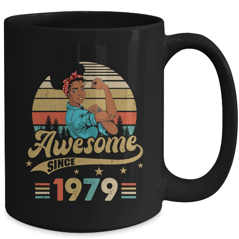 47th Year Old Awesome Since 1979 47th Birthday Black Women Ceramic Mug 11oz  15oz