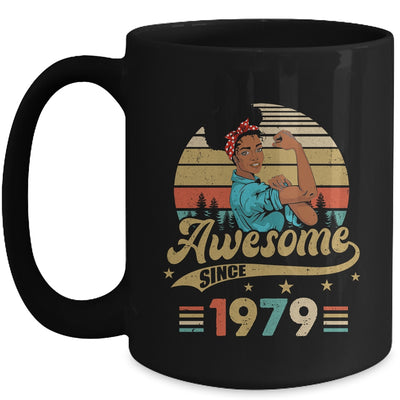 44 Year Old Awesome Since 1979 44th Birthday Black Women Mug | teecentury