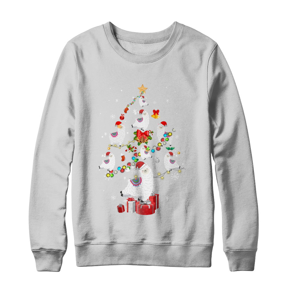 Llama Christmas Tree Decor Xmas Gift T-Shirt & Sweatshirt | Teecentury.com