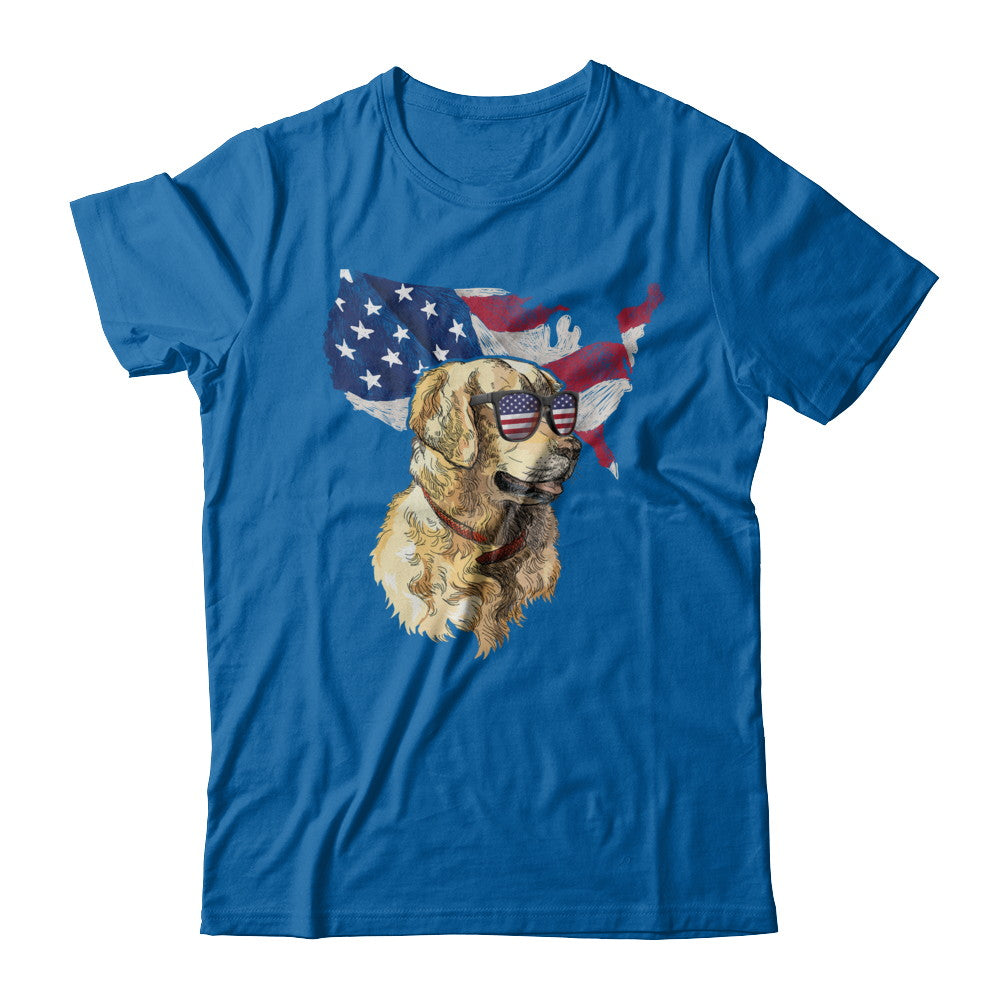 Funny Patriot Golden Retriever Dog 4Th Of July American Flag T-Shirt & Hoodie | Teecentury.com